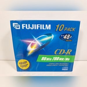 FUJIFILM CD-R 10 PACK 700MB 80 MIN NEW SEALED